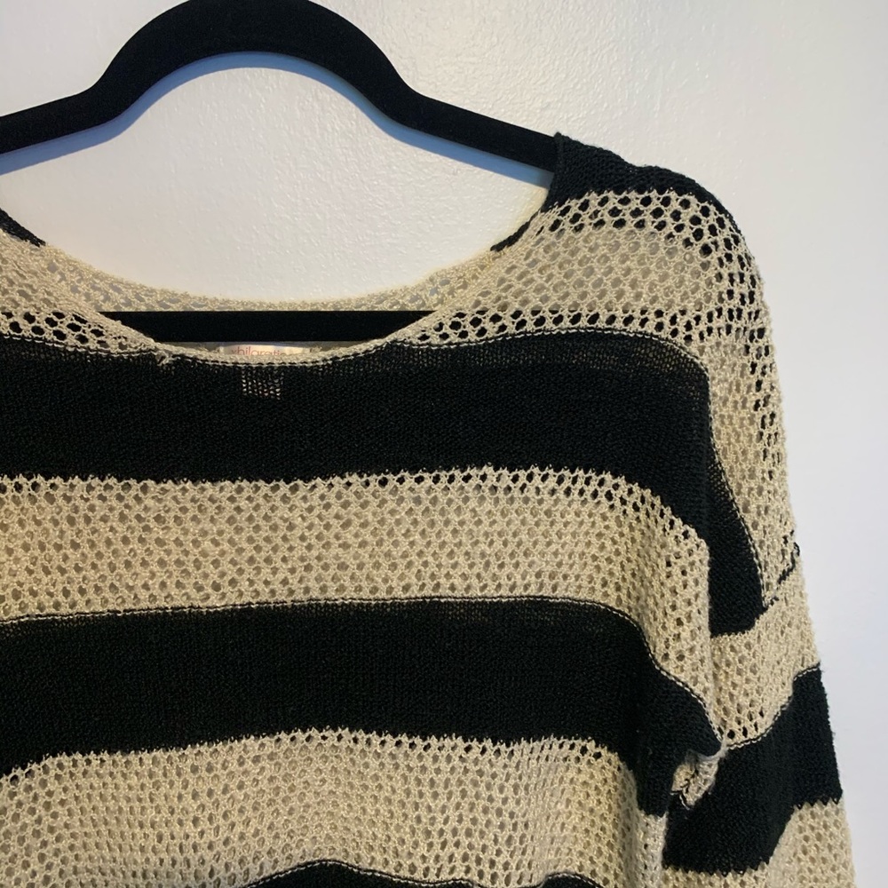 Xhilaration black + cream striped knit sweater